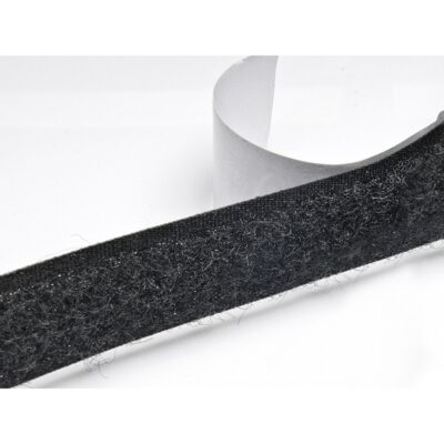 Self-Adhesive Velcro Tape Black 580 PES/Nylon Loop - 25m